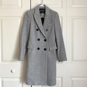 NWOT Zara Manteco Grey Double Breasted Coat in XS
